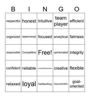 Work Immersion Bingo Card