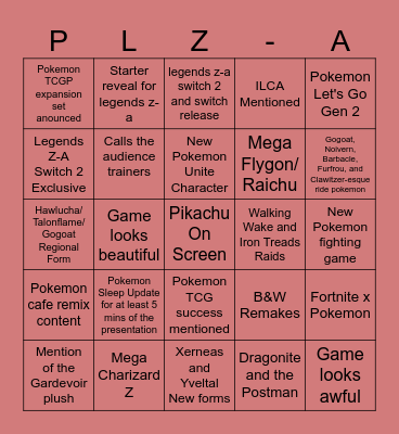 Pokemon Presents 2-27-2025 Bingo Card