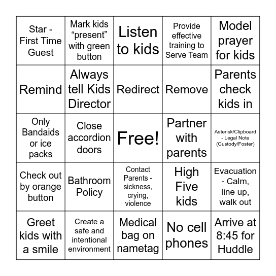 MHC CR Kids Ministry Bing Bingo Card