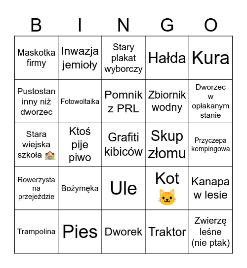 PKP Bingo Card