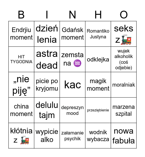 Szymon Binho Bingo Card