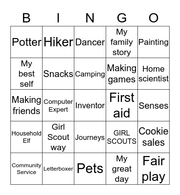 BROWNIE BINGO Card