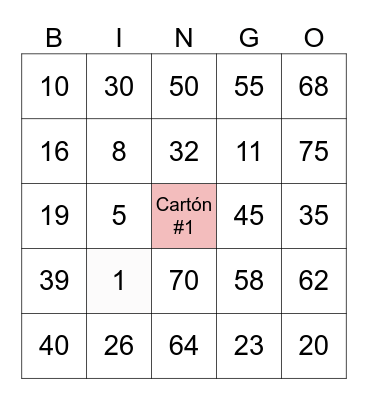 BINGO DINAMITA Bingo Card