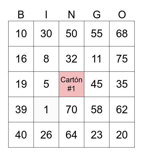 BINGO DINAMITA Bingo Card