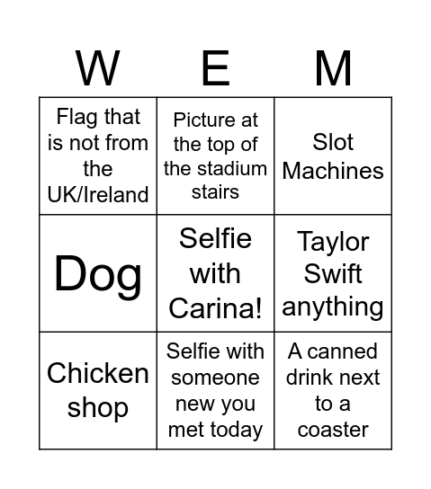 Birthday Bingo Card