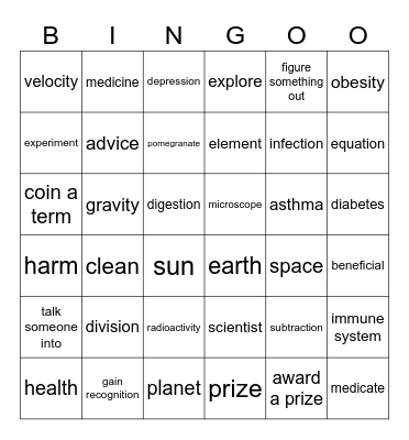 Unit 7 Bingo Card