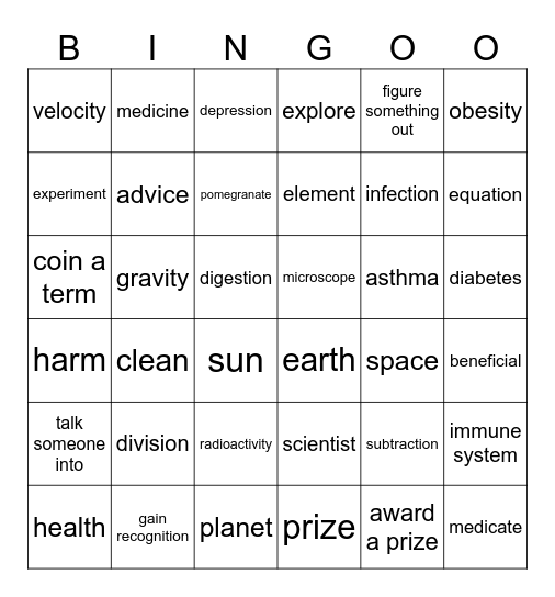 Unit 7 Bingo Card