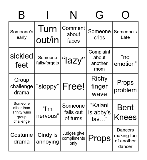 audc Bingo Card