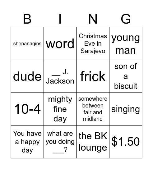 Brewer-isms Bingo Card