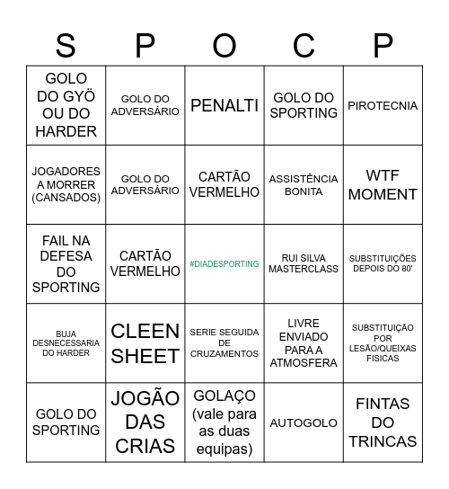 JOGO DO SPORTING Bingo Card