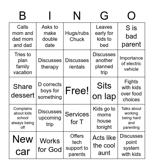 HC Bingo Card