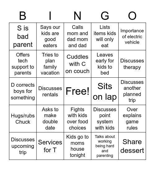 HC Bingo Card