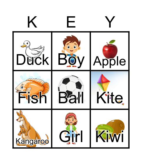 KEY Bingo Card