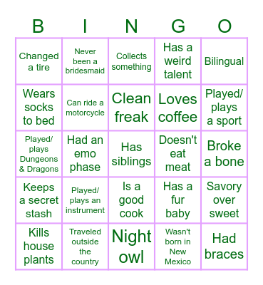 Bachelorette Bingo Card