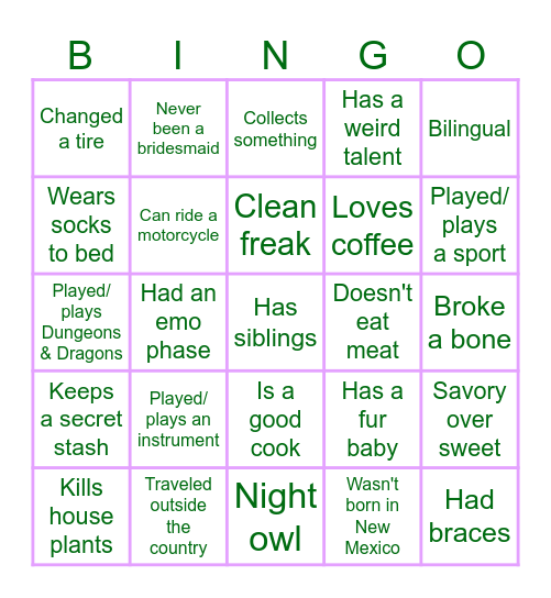 Bachelorette Bingo Card