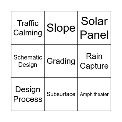 CAPS: CREATIVE ANALYTIC PLAY SPACE WITH COMMUNITY DESIGNERS Bingo Card