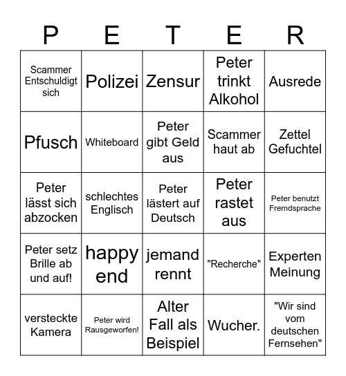 Achtung Abzocke! Bingo Card