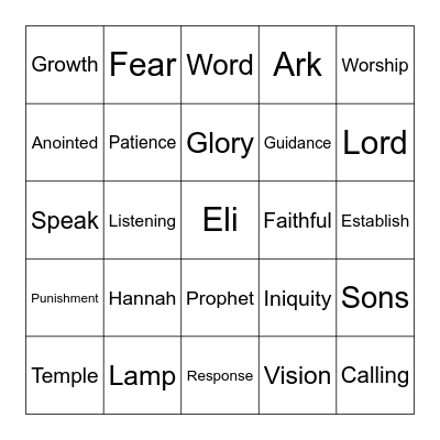 1 Samuel | February 23, 2025 Bingo Card