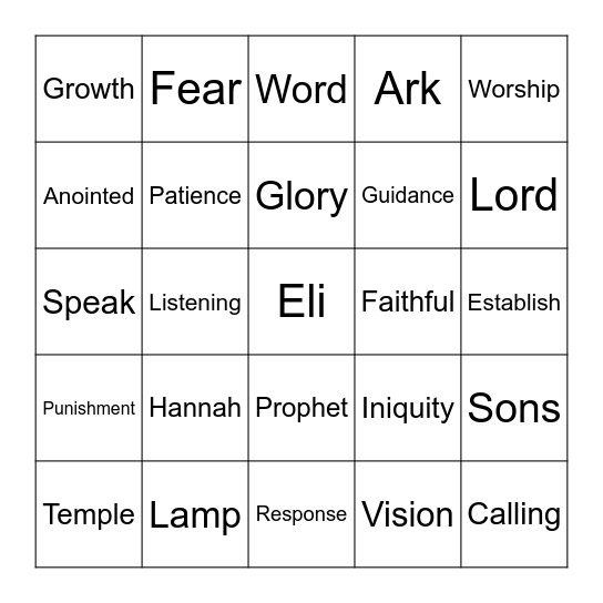 1 Samuel | February 23, 2025 Bingo Card