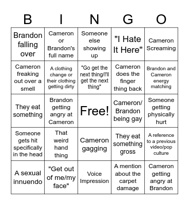 Brandon Farris Bingo Card