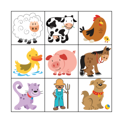 Farm Animals Bingo Card