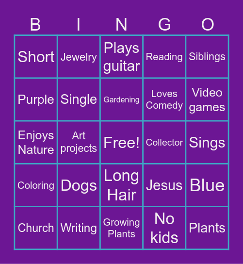 Pen Pal? Bingo Card