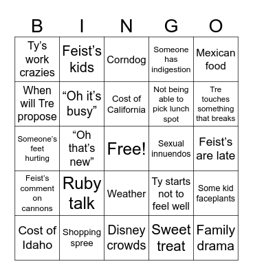 Disney day with Feist’s Bingo Card