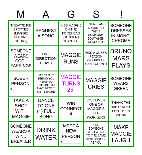 BIRTHDAY BINGO Card