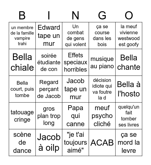 Twilight 2 (caca) Bingo Card