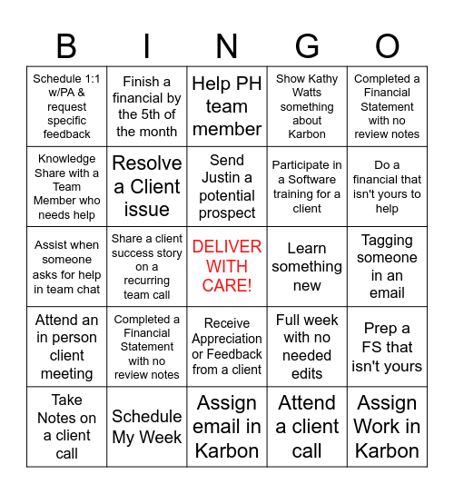 HORNE - PMM-FS Bingo Card