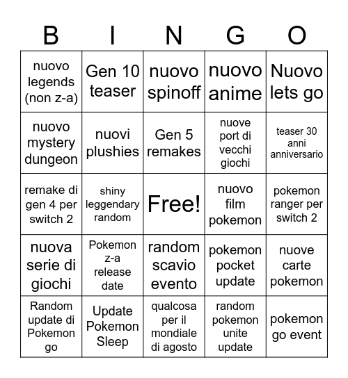 Bingo Card