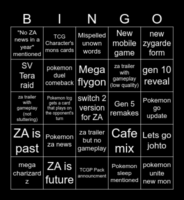 Pokemon Day 2025 Bingo Card