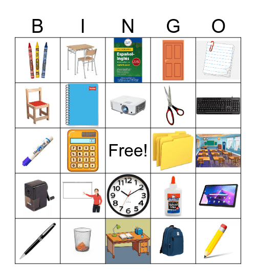 Utiles escolares Bingo Card