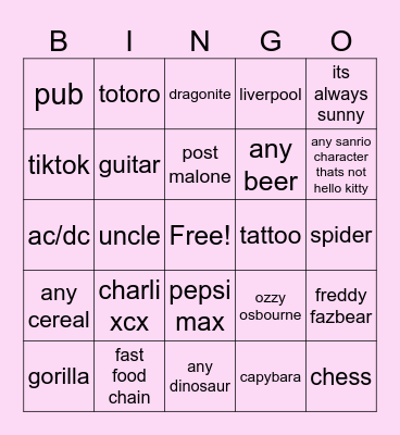 da bingo Card