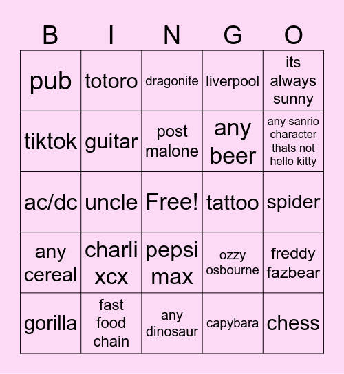 da bingo Card
