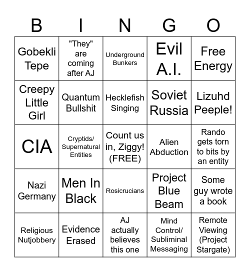 The Why Files Bingo Card