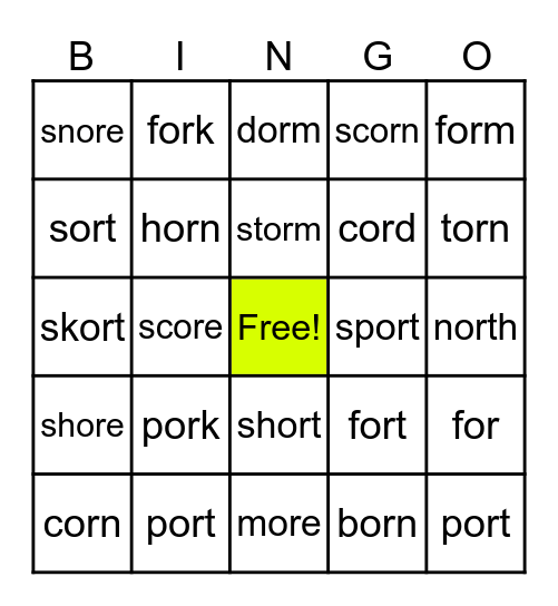 Lesson 78 Bingo Card