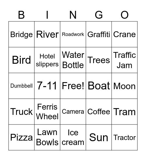 Dad's Melbourne Bingo Card