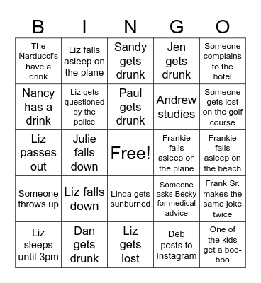 Vacation! Bingo Card