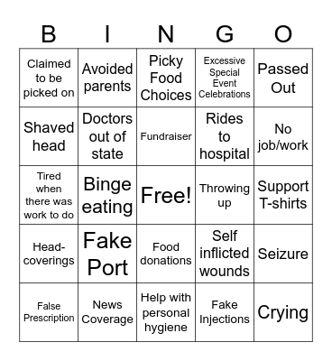 FAKER!! Bingo Card