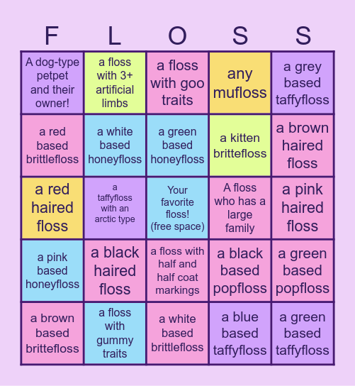 Candyfloss Birthday Bingo! Bingo Card