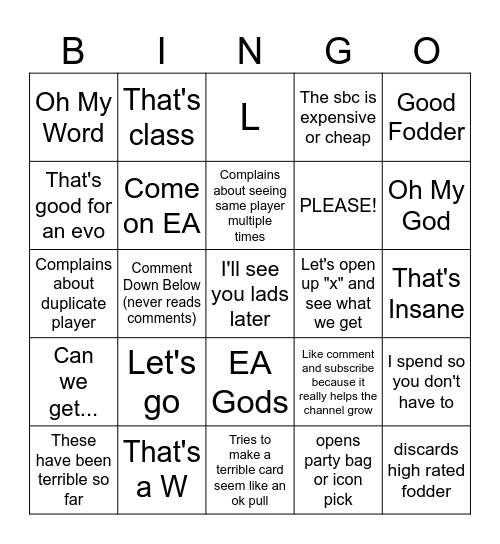 itshaber bingo Card