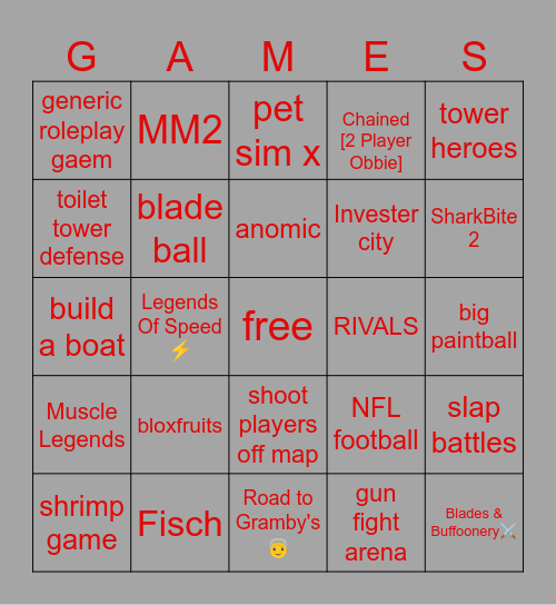 2025-2026 Bingo Card