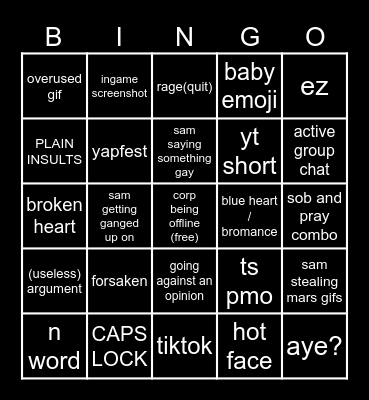 boxten gc BINGO Card