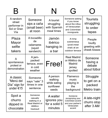 Bingo Madrileño a lo cat Bingo Card