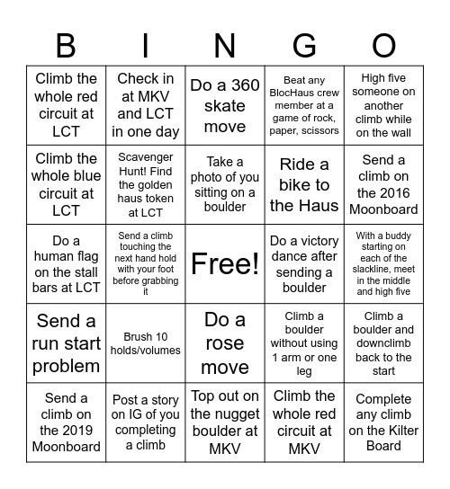 BlocHaus Bingo v2 Bingo Card