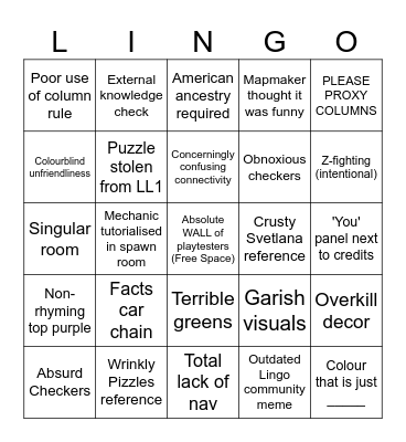 Are Lingo Custom Maps Too Predictable? Bingo Card