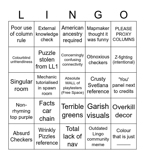 Are Lingo Custom Maps Too Predictable? Bingo Card