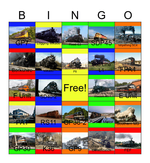 Luxury Trains of the U.S.A-Past to the Present Bingo Card