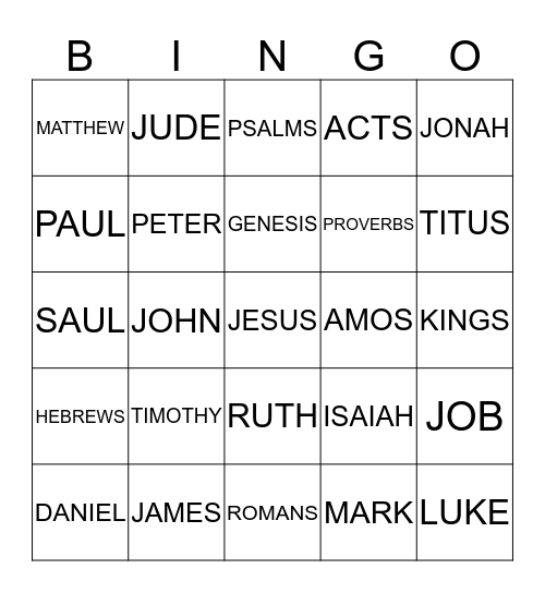 BFM Youth Bingo Card